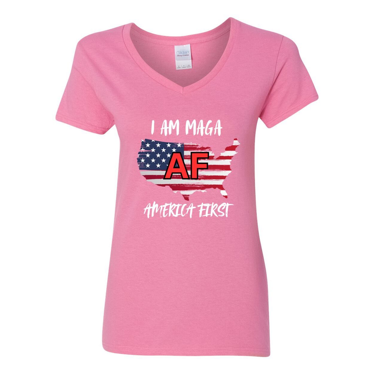 Women's AF Heavy Cotton V-Neck T-Shirt-USA