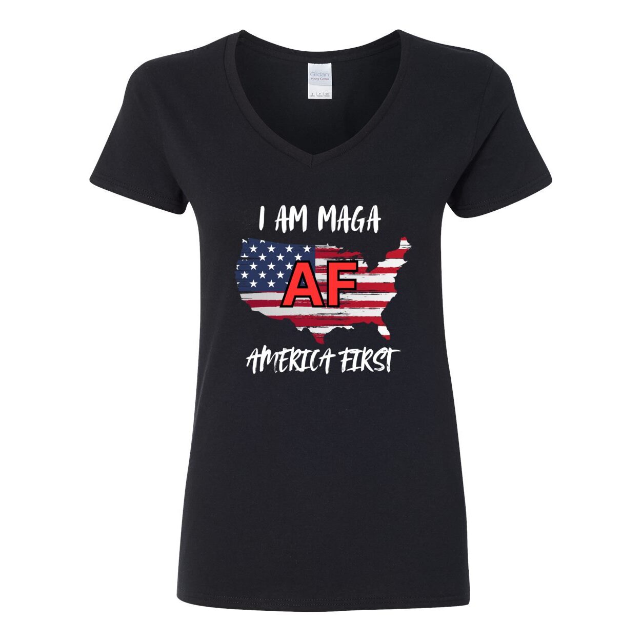 Women's AF Heavy Cotton V-Neck T-Shirt-USA