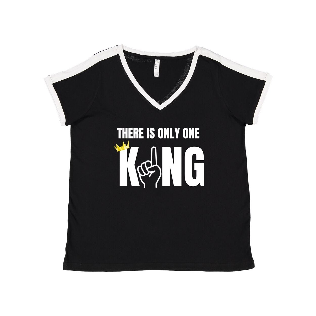 One King Women's Curvy Premium Jersey V-Neck Tee