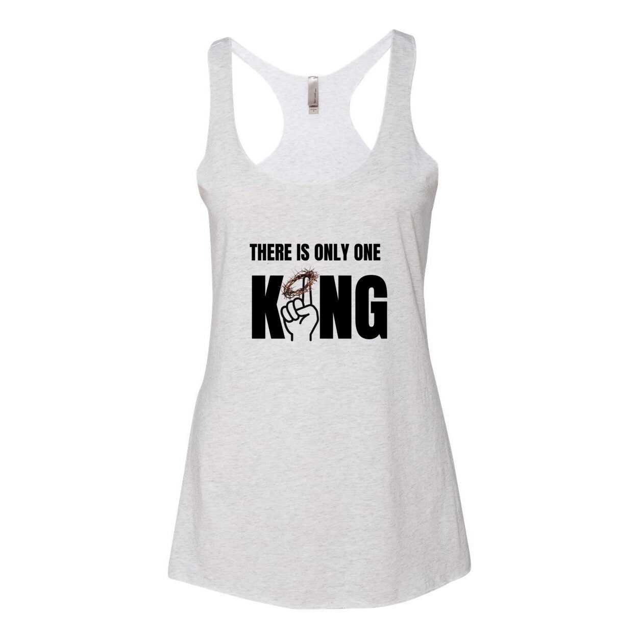 One King Women's Triblend Racerback Tank-Black Letter