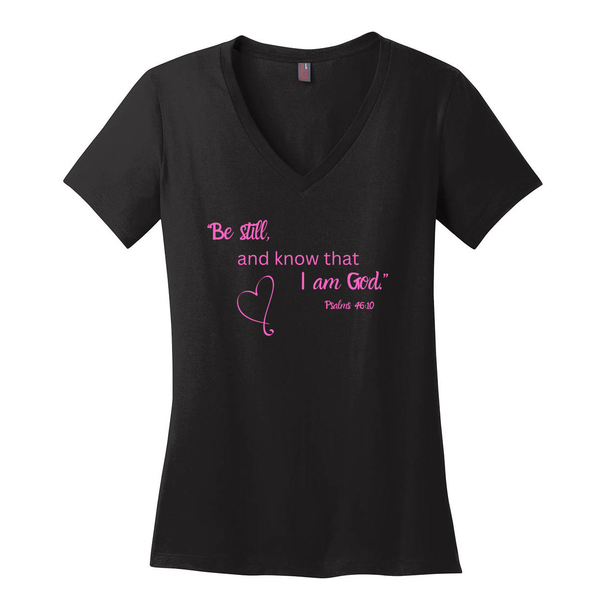 Psalms 46 Women's Cotton V-Neck T-Shirt