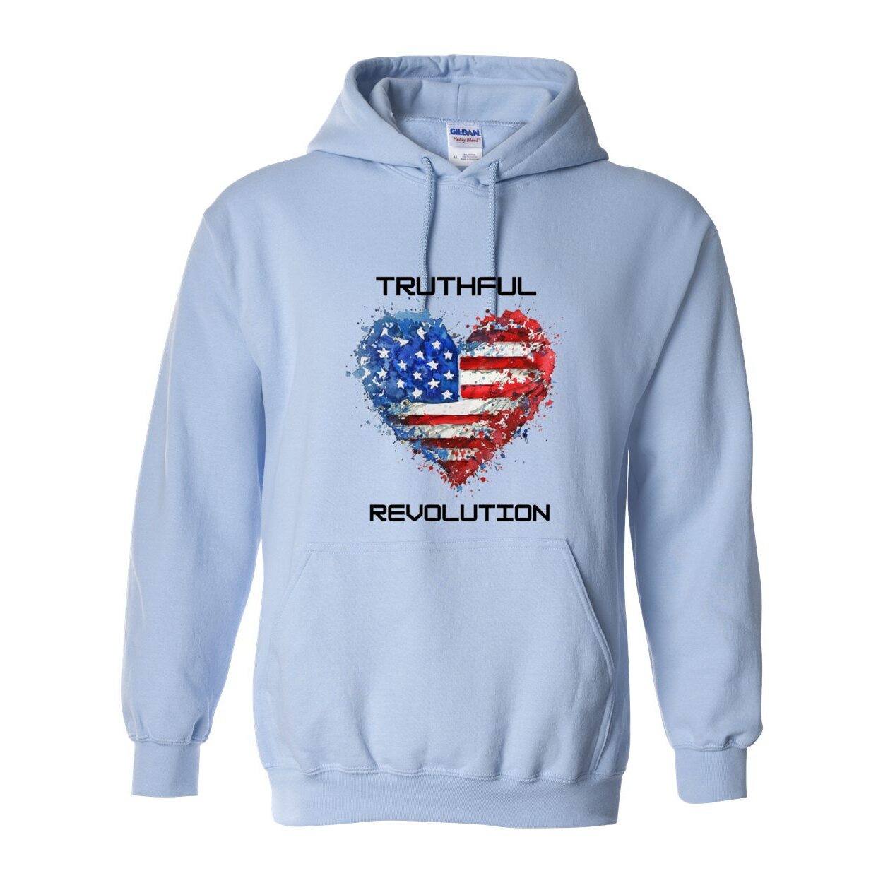 Unisex TRUREV Pullover Hooded Sweatshirt-blk ltr