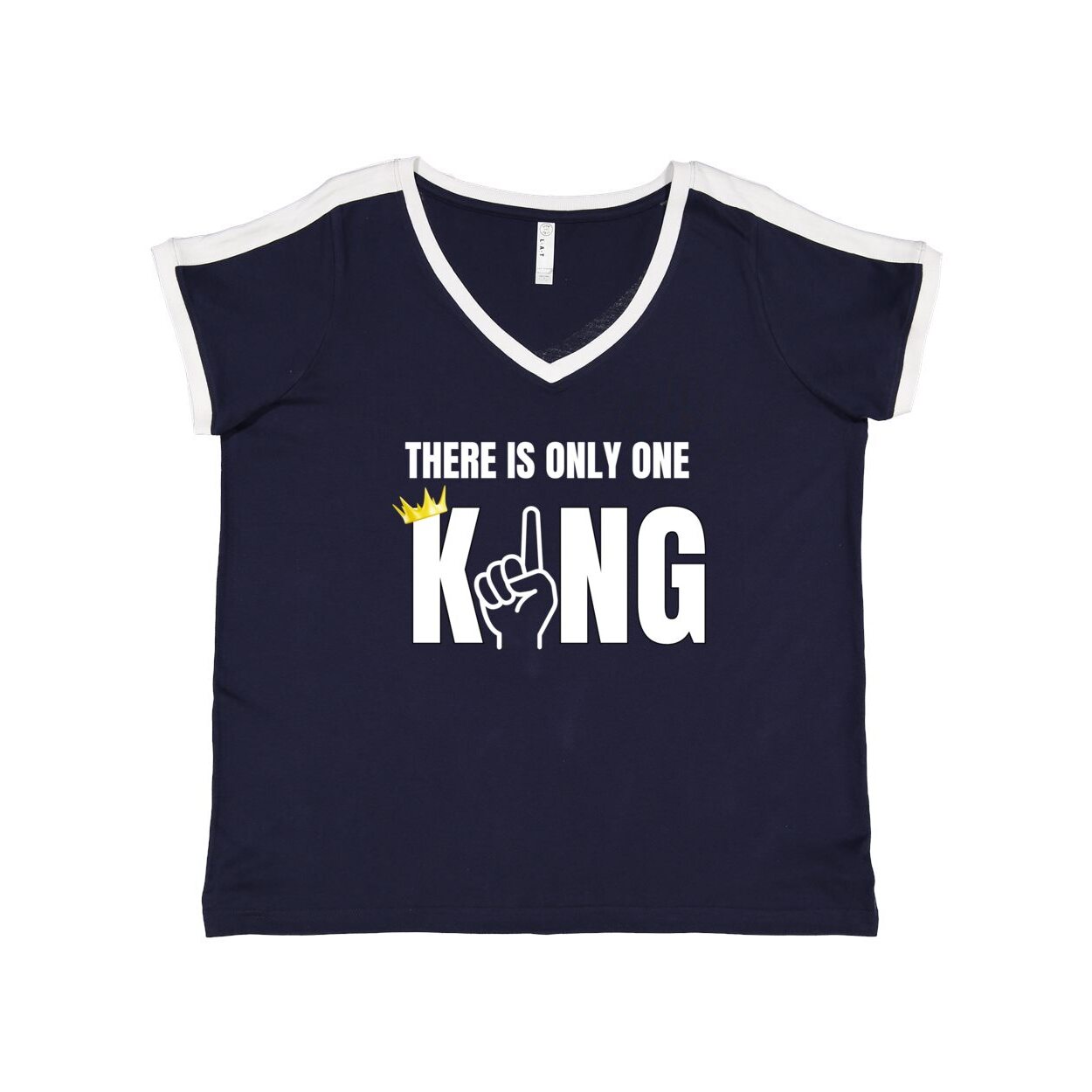 One King Women's Curvy Premium Jersey V-Neck Tee