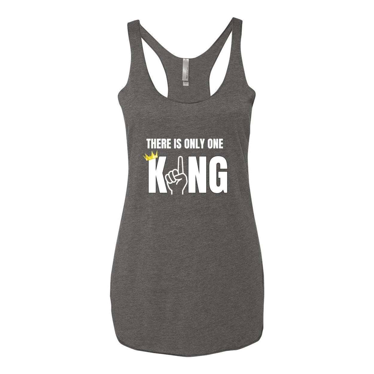 One King Women's Triblend Racerback Tank-White Letter