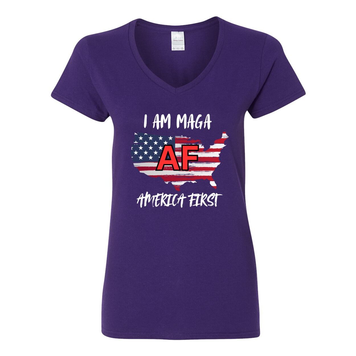 Women's AF Heavy Cotton V-Neck T-Shirt-USA