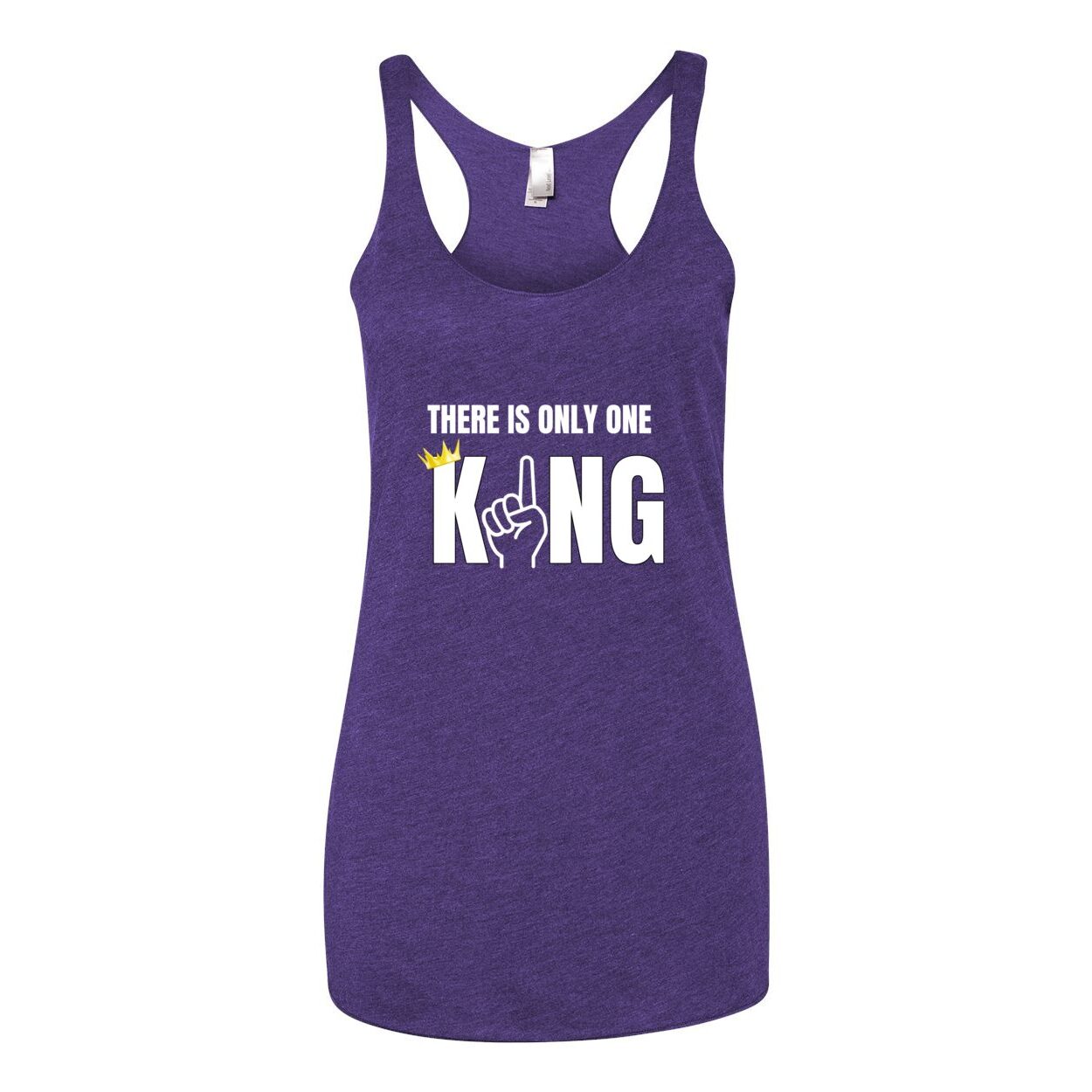 One King Women's Triblend Racerback Tank-White Letter