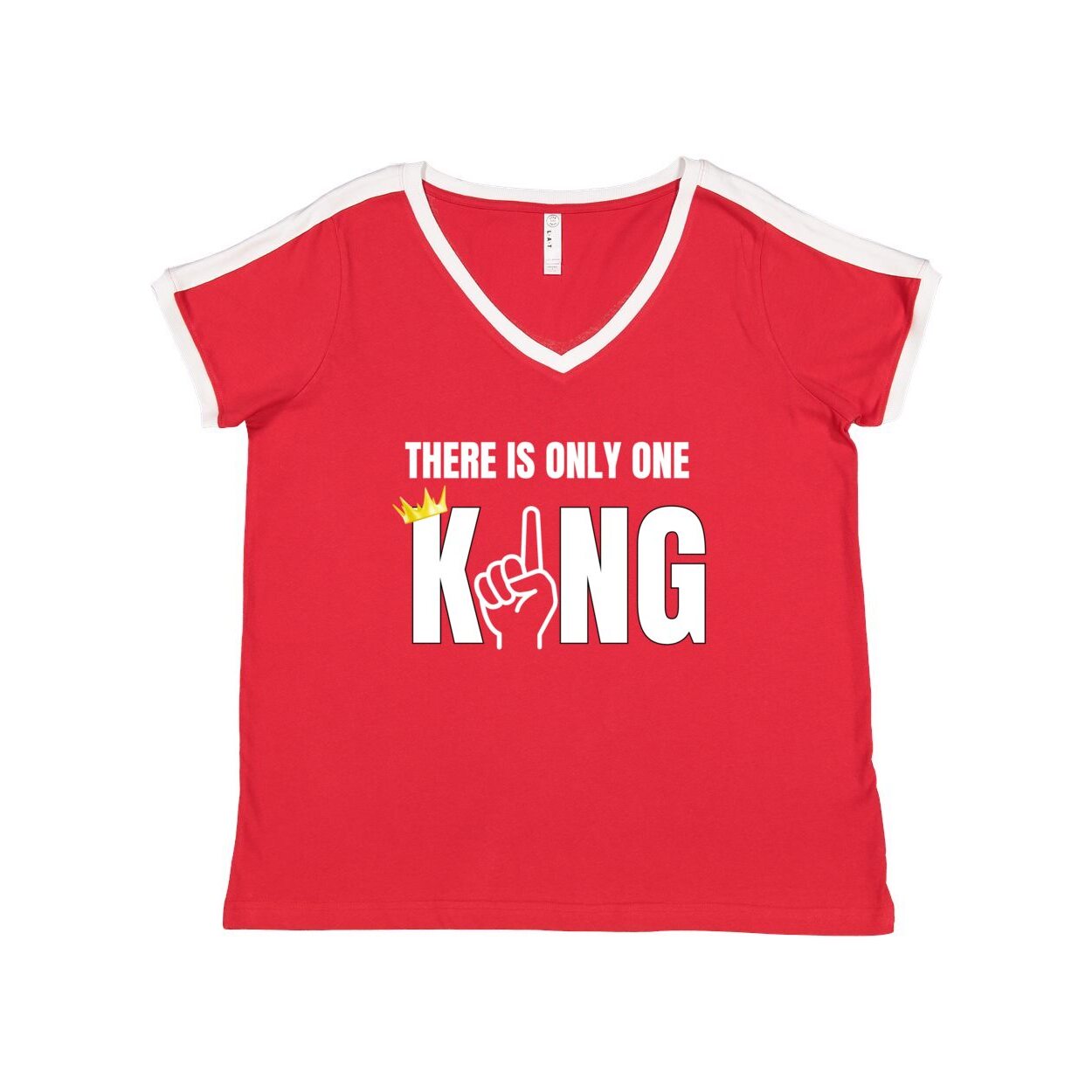 One King Women's Curvy Premium Jersey V-Neck Tee