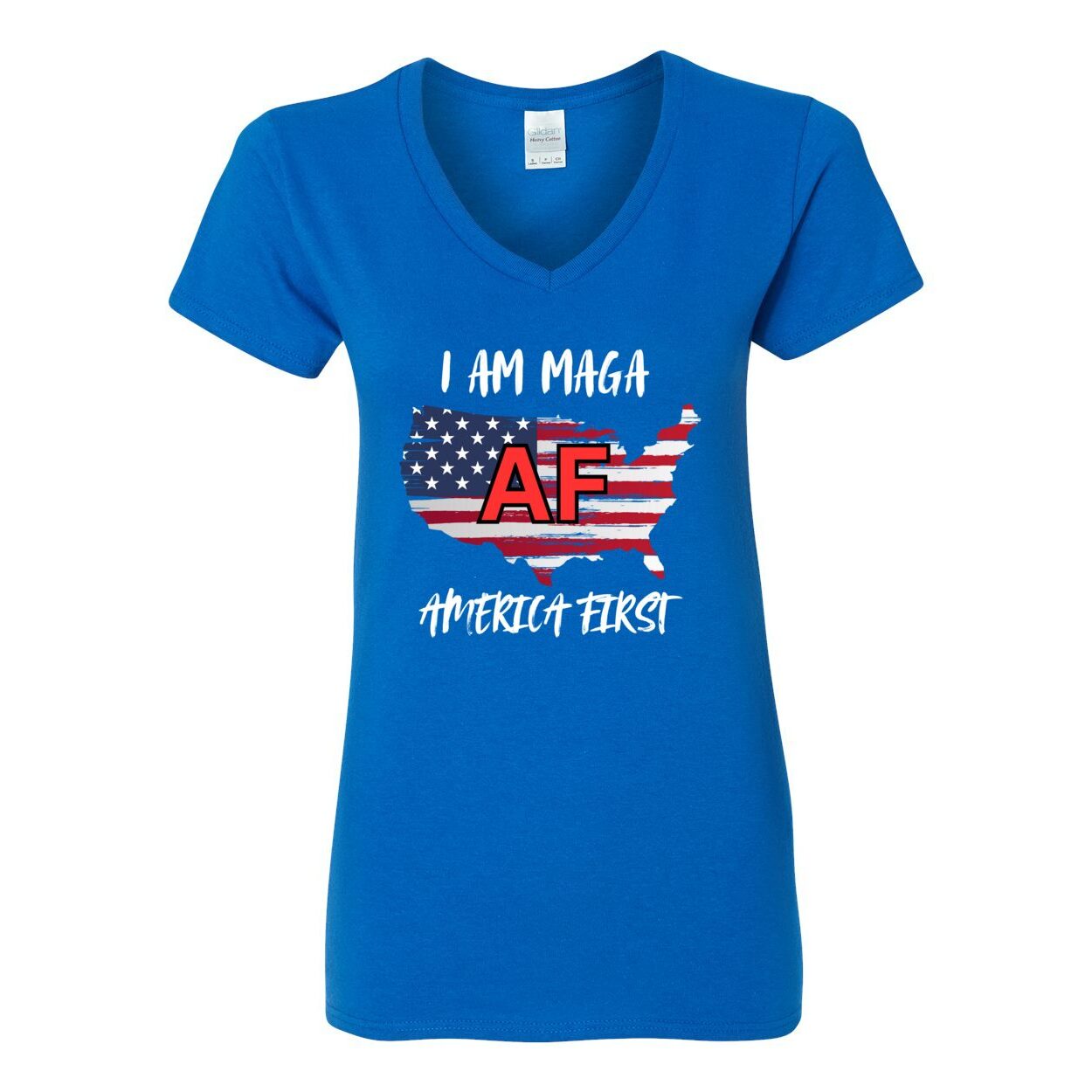 Women's AF Heavy Cotton V-Neck T-Shirt-USA