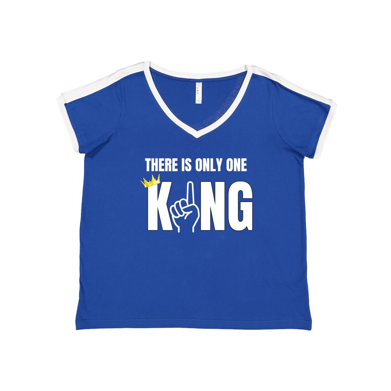 One King Women's Curvy Premium Jersey V-Neck Tee