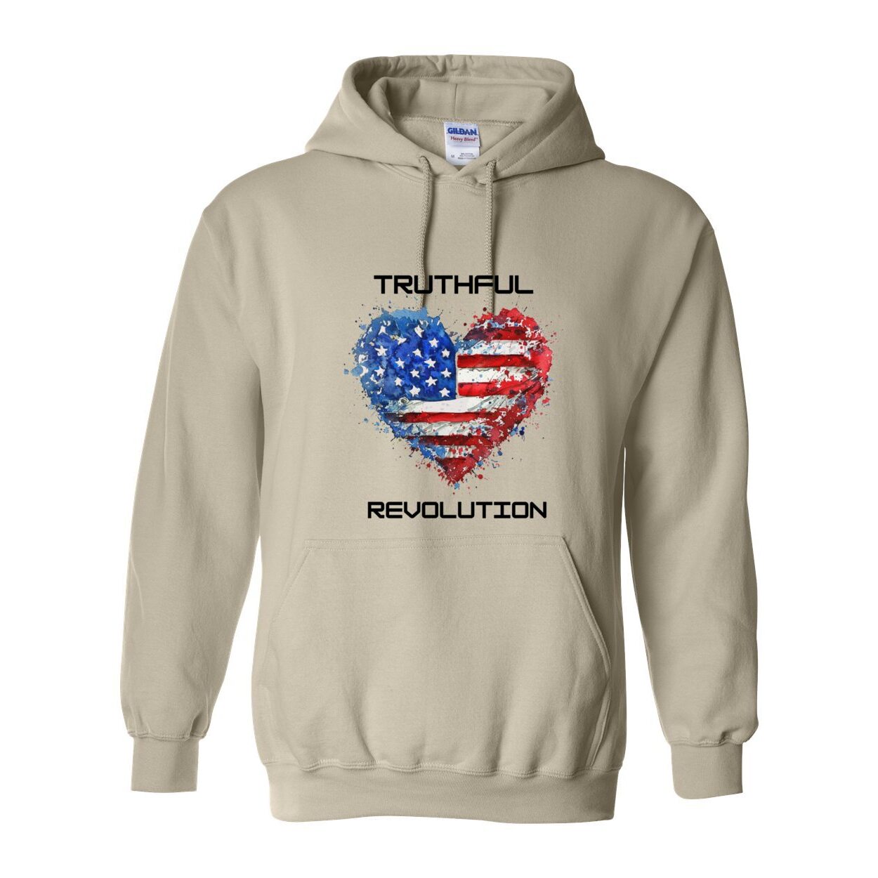 Unisex TRUREV Pullover Hooded Sweatshirt-blk ltr