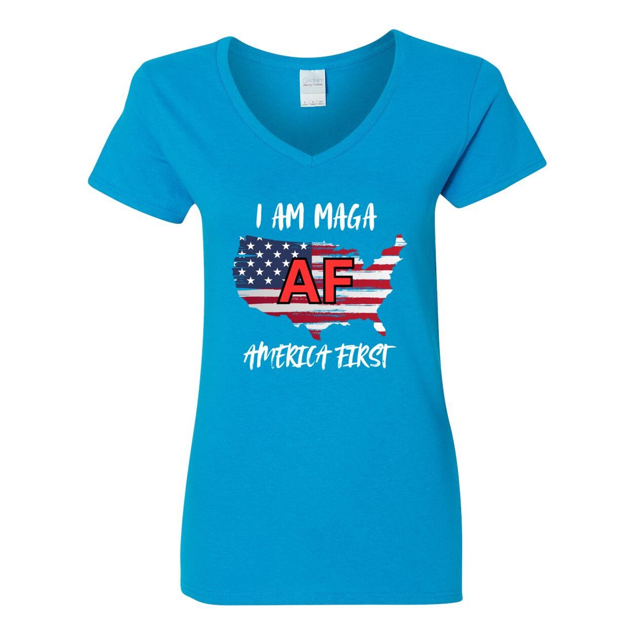 Women's AF Heavy Cotton V-Neck T-Shirt-USA