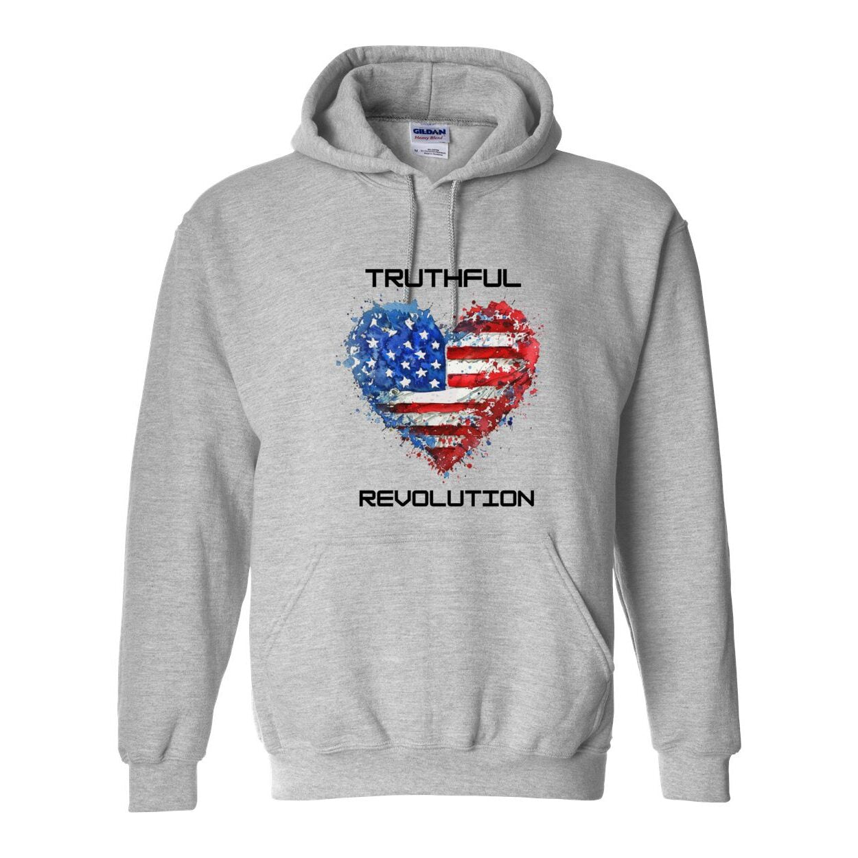 Unisex TRUREV Pullover Hooded Sweatshirt-blk ltr