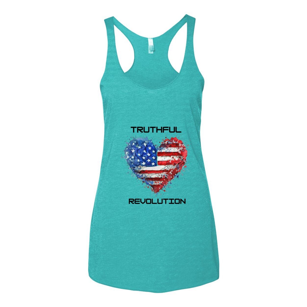 Women's TRUREV Triblend Racerback Tank-Black Letter
