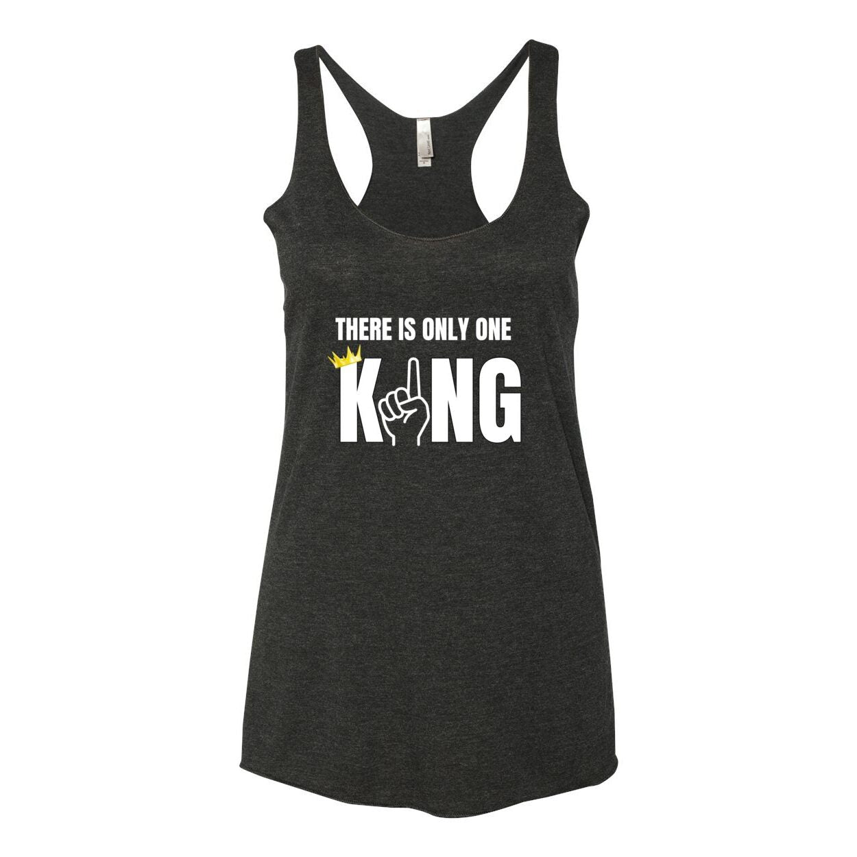 One King Women's Triblend Racerback Tank-White Letter