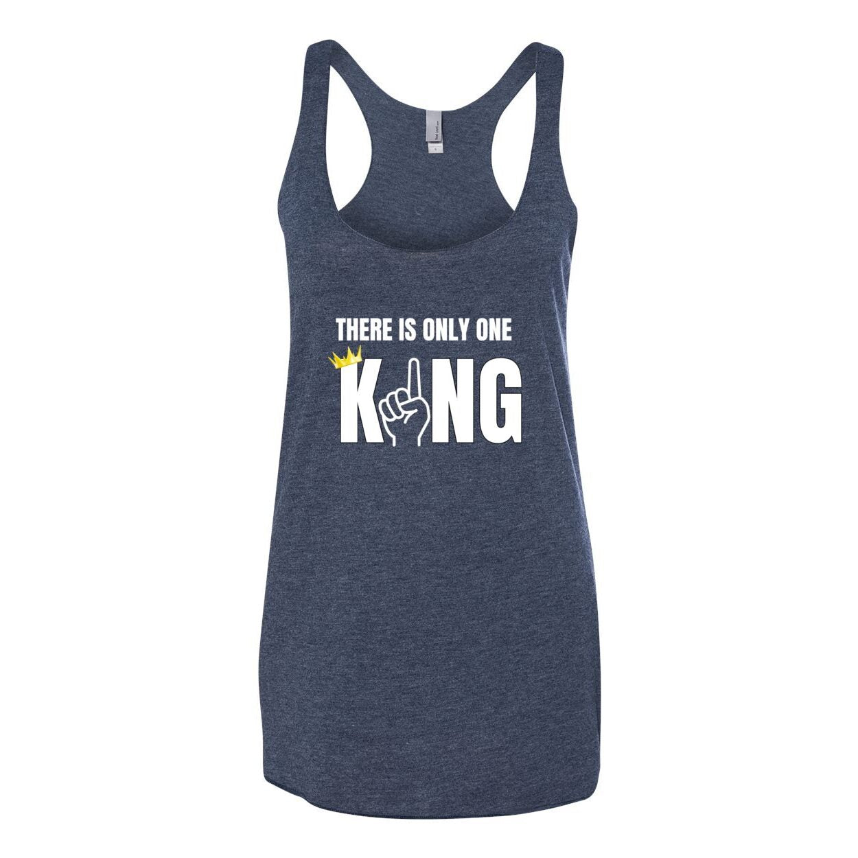One King Women's Triblend Racerback Tank-White Letter