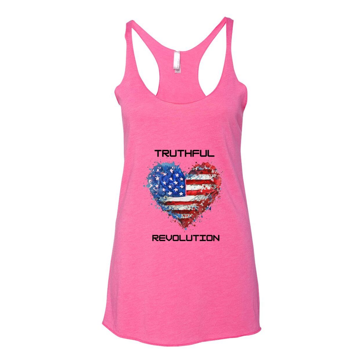 Women's TRUREV Triblend Racerback Tank-Black Letter