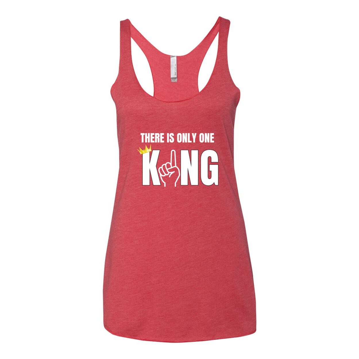 One King Women's Triblend Racerback Tank-White Letter