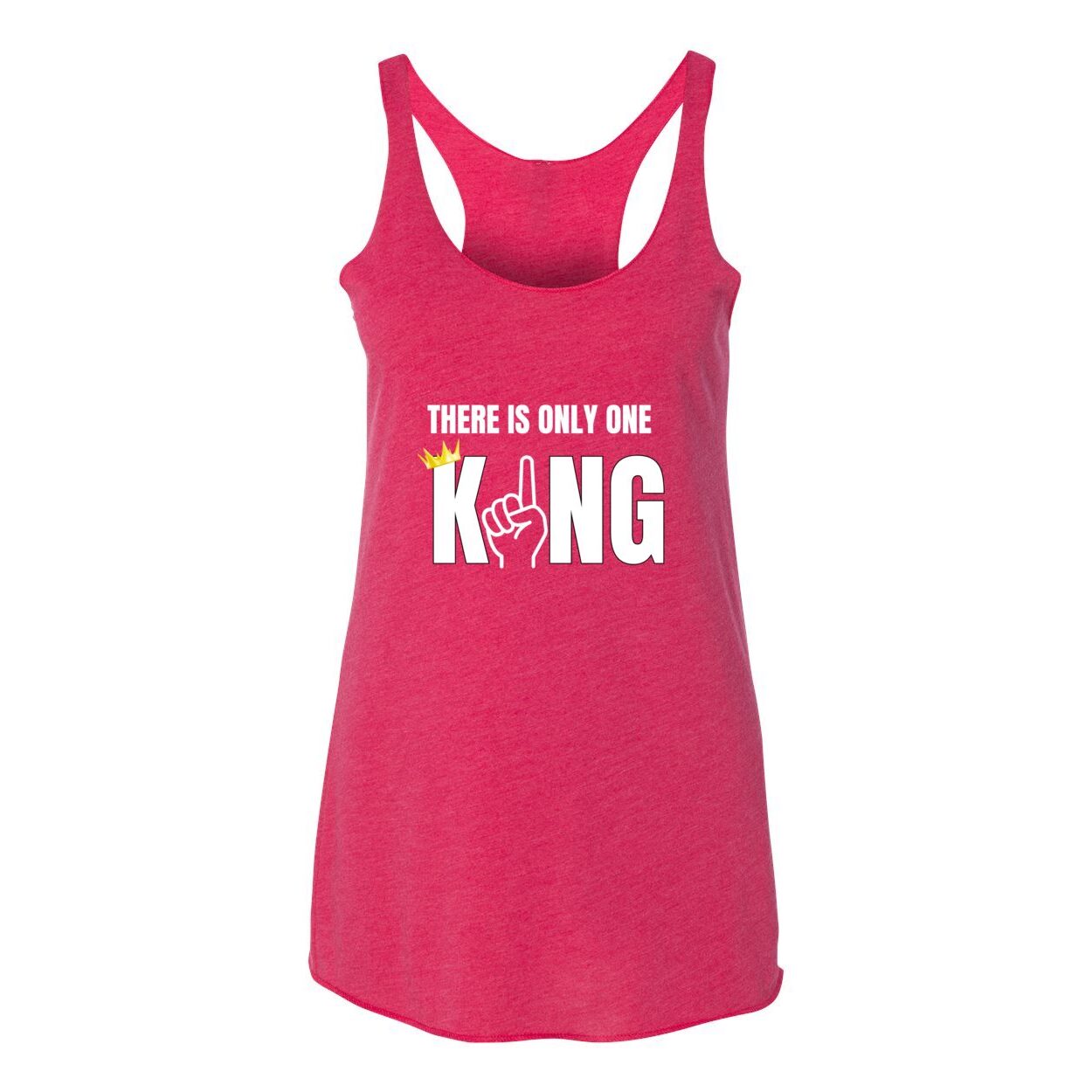 One King Women's Triblend Racerback Tank-White Letter