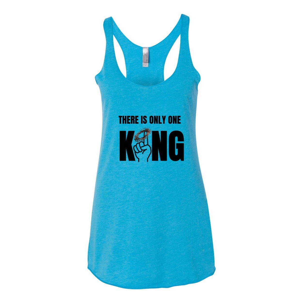 One King Women's Triblend Racerback Tank-Black Letter