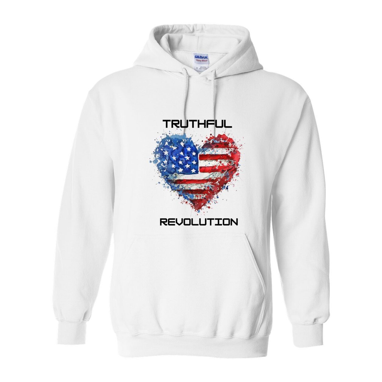 Unisex TRUREV Pullover Hooded Sweatshirt-blk ltr