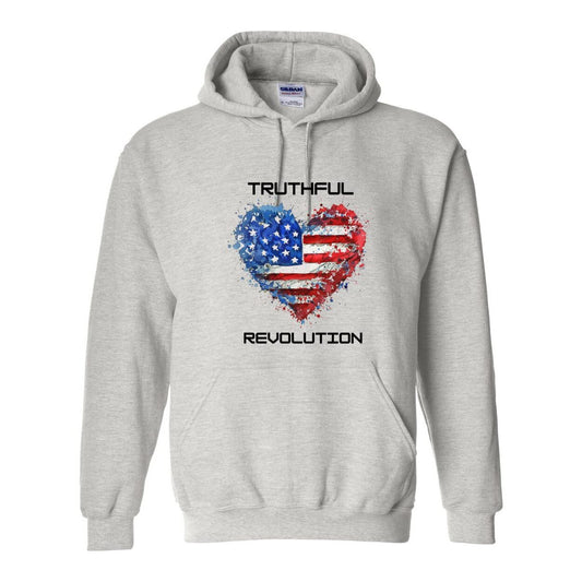 Unisex TRUREV Pullover Hooded Sweatshirt-blk ltr