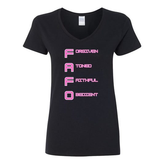 Women's FAFO Cotton V-Neck T-Shirt