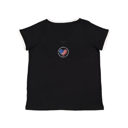 One King Women's Curvy Premium Jersey V-Neck Tee