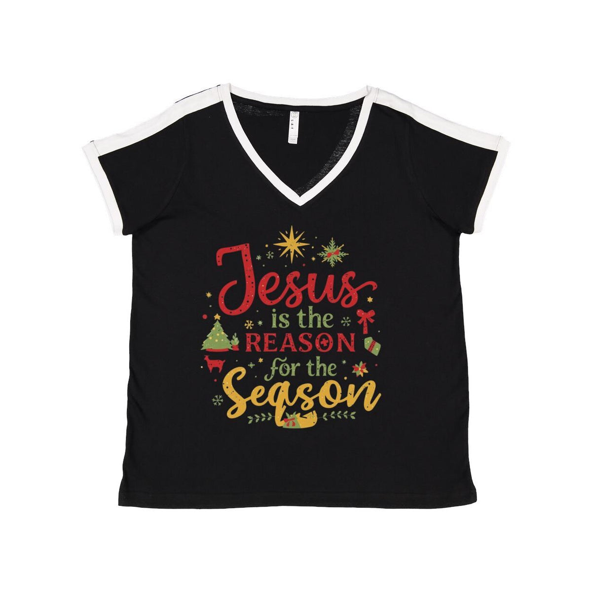 Reason Women's Curvy V-Neck T Shirt