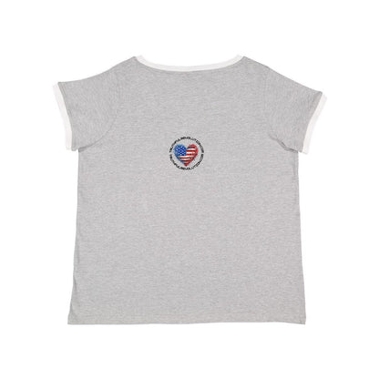 One King Women's Curvy Premium Jersey V-Neck Tee