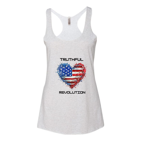 Women's TRUREV Triblend Racerback Tank-Black Letter