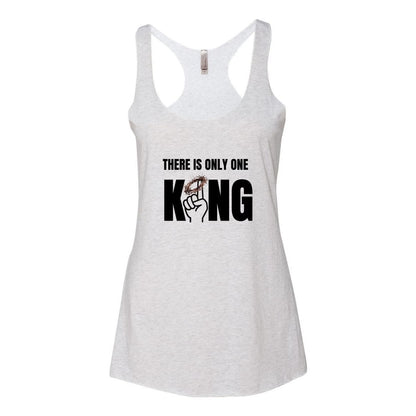 One King Women's Triblend Racerback Tank-Black Letter