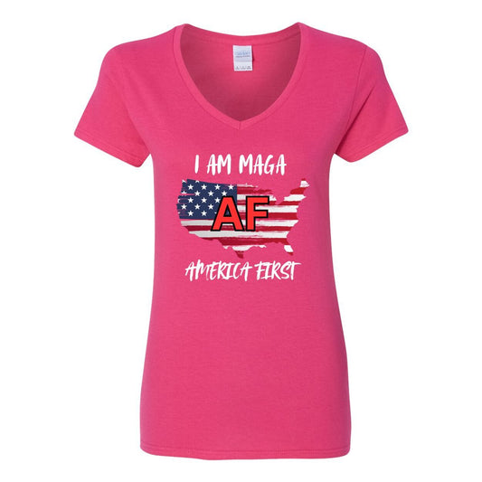 Women's AF Heavy Cotton V-Neck T-Shirt-USA