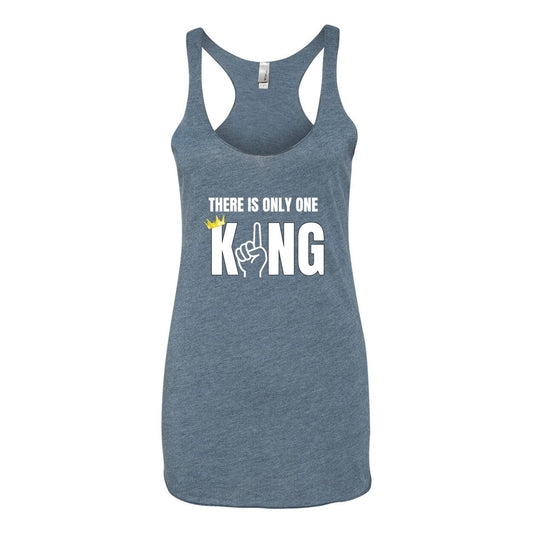 One King Women's Triblend Racerback Tank-White Letter