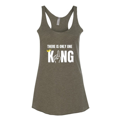 One King Women's Triblend Racerback Tank-White Letter