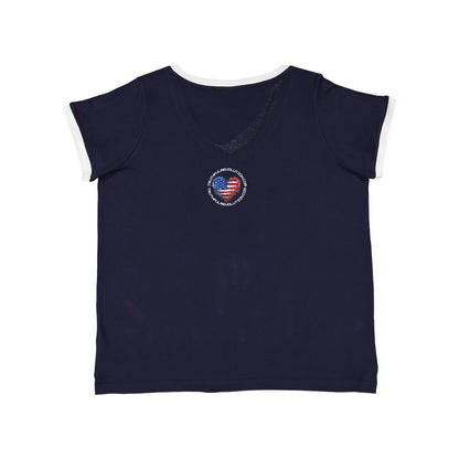 One King Women's Curvy Premium Jersey V-Neck Tee