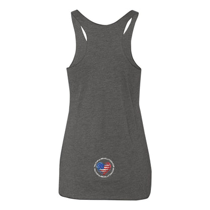 One King Women's Triblend Racerback Tank-White Letter