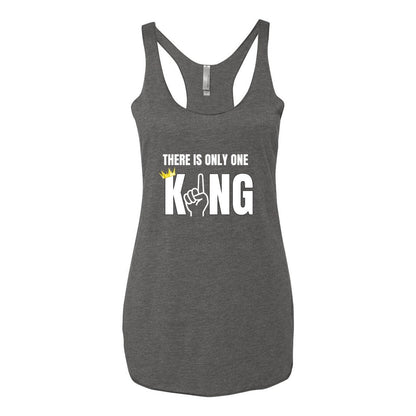 One King Women's Triblend Racerback Tank-White Letter
