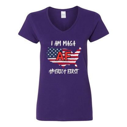 Women's AF Heavy Cotton V-Neck T-Shirt-USA
