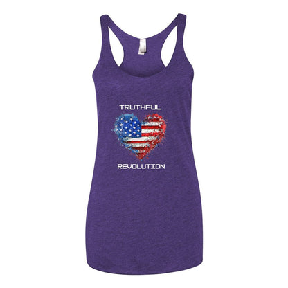 Women’s TRUREV Triblend Racerback Tank-White Letter