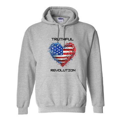 Unisex TRUREV Pullover Hooded Sweatshirt-blk ltr