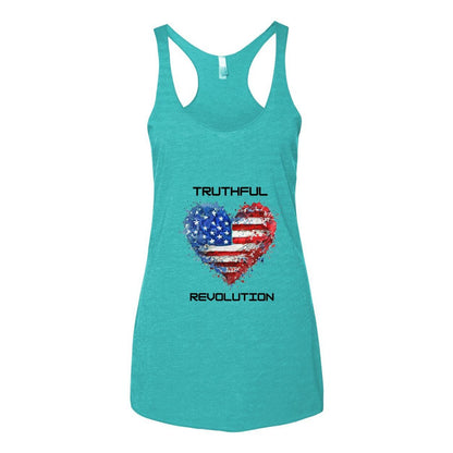 Women's TRUREV Triblend Racerback Tank-Black Letter