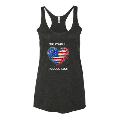 Women’s TRUREV Triblend Racerback Tank-White Letter