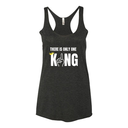One King Women's Triblend Racerback Tank-White Letter
