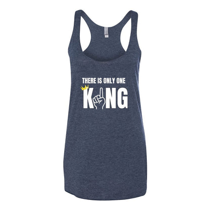One King Women's Triblend Racerback Tank-White Letter