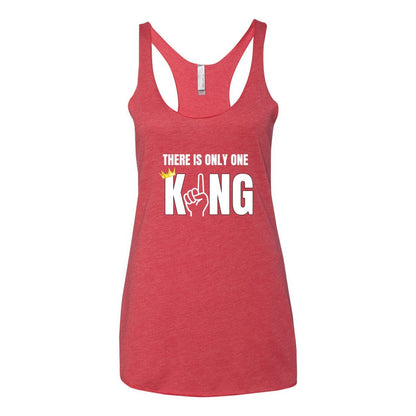 One King Women's Triblend Racerback Tank-White Letter