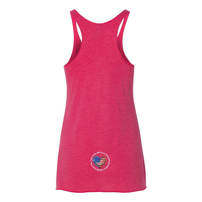 One King Women's Triblend Racerback Tank-White Letter