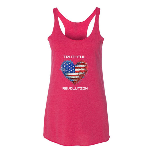Women’s TRUREV Triblend Racerback Tank-White Letter