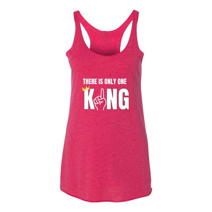 One King Women's Triblend Racerback Tank-White Letter