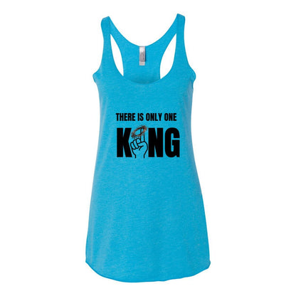 One King Women's Triblend Racerback Tank-Black Letter