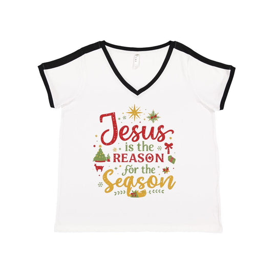 Reason Women's Curvy V-Neck T Shirt